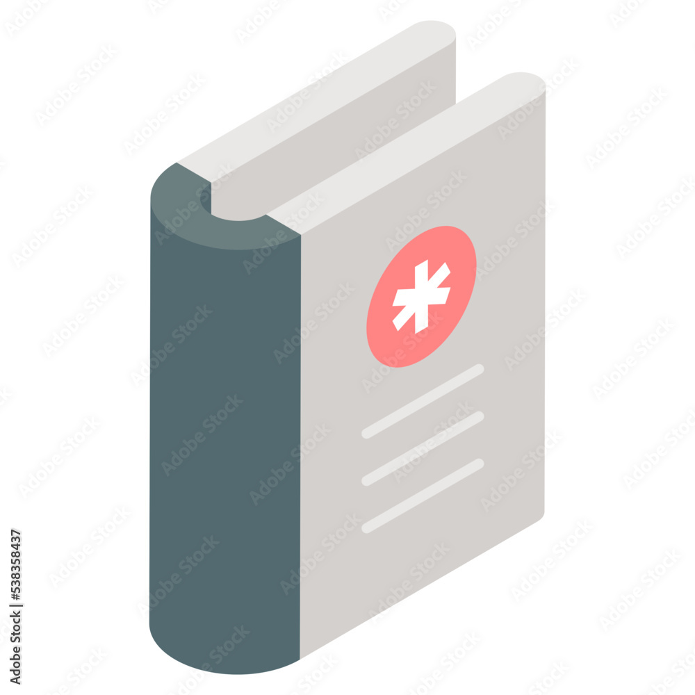 A unique design icon of medical book A unique design icon of medical book
