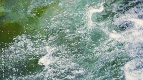 clear water flowing into the river, top view 2