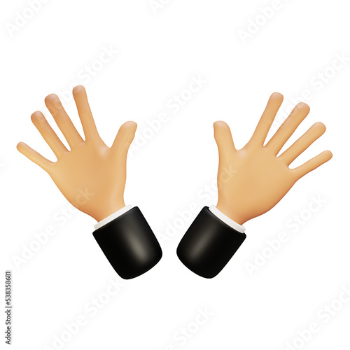 High five hand gestures. Hand gestures 3D 