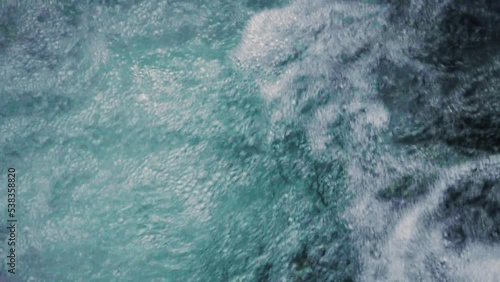 clear water flowing into the river, top view 10