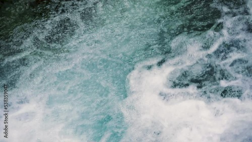 water flowing from a waterfall, top view
