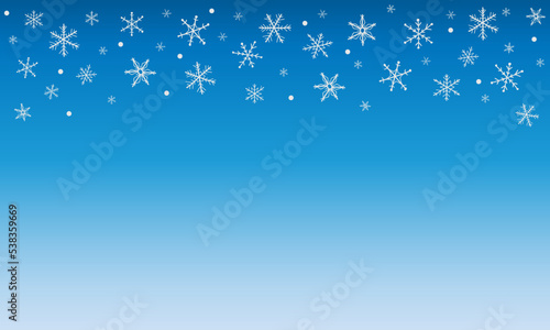 Winter snowflake greeting banner with blue background merry christmas