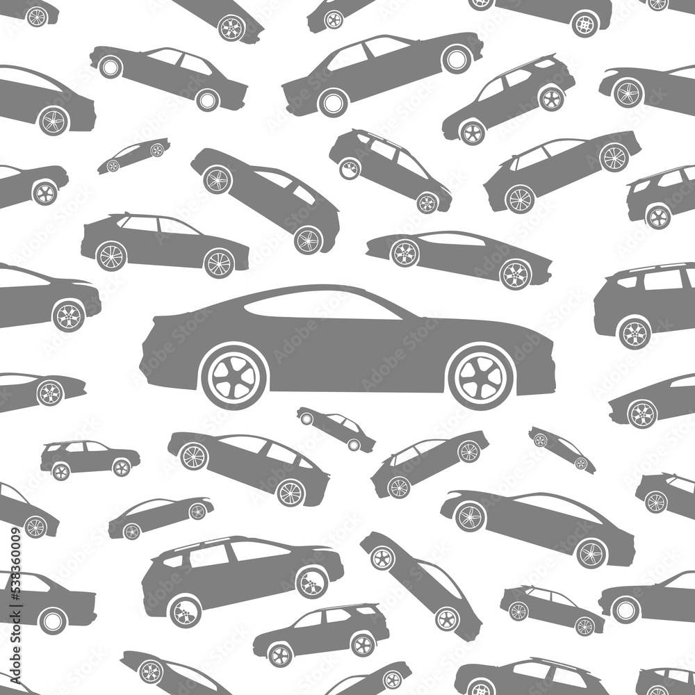 Sports Car Seamless Pattern on White Background. Best Car Seamless Pattern Design. Sports car seamless pattern design. for printed products such as wallpaper, or car seamless pattern background design