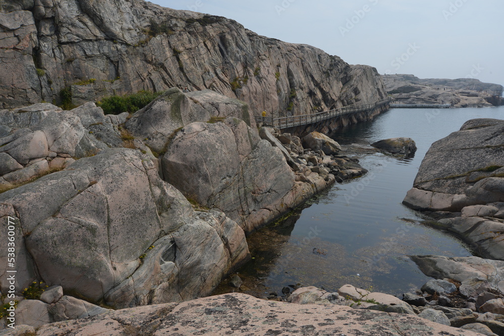 rocks in the sea in smögen, sweden