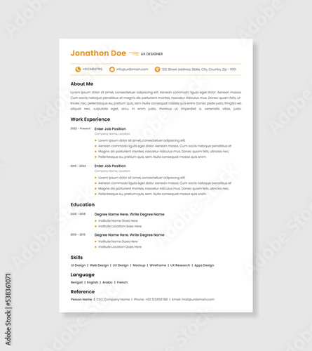 Minimal CV Design. Minimal Resume Design.