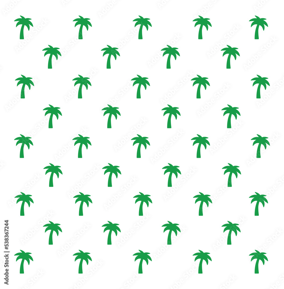 Green coconut palms pattern. Vector illustration, design, icon Green coconut palms pattern. Vector illustration, design, icon