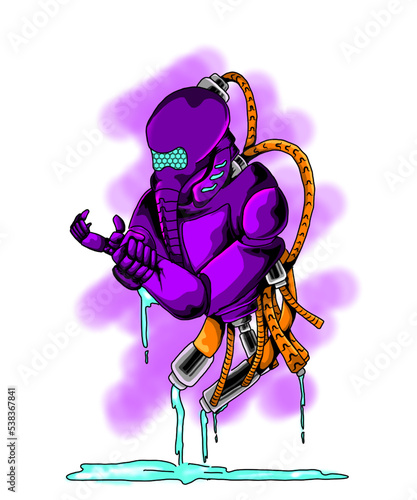 illustration of injured robot holding wrist