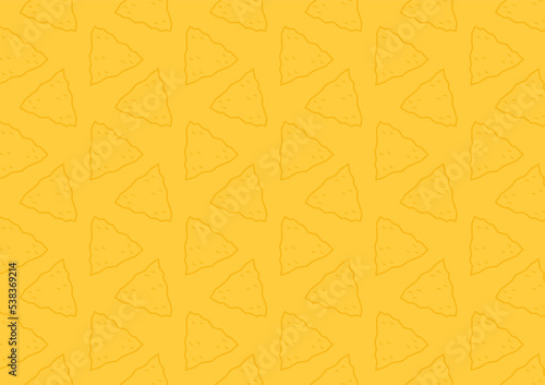 Nachos pattern background. Mexican food nachos pattern. Nice spanish fastfood texture for textile, wallpaper, background, cover, banner, bar and cafe menu design