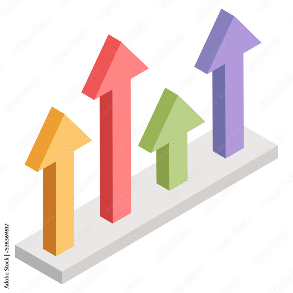 Perfect design icon of horizontal arrows chart Perfect design icon of horizontal arrows chart