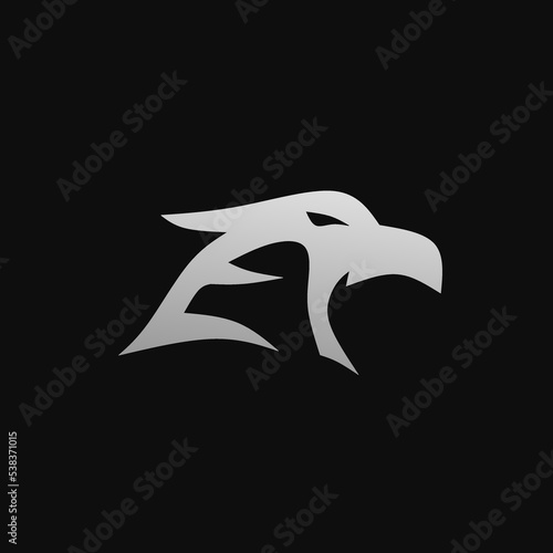 Template logo abstract head hawk metal color