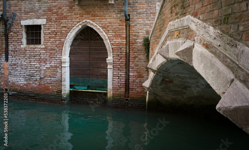 Venezia, door, and bridge detail.