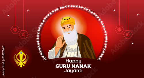  Guru Nanak Jayanti, Guru Purab and Guru Prakash of Guru Nanak Dev ji Greeting Card photo