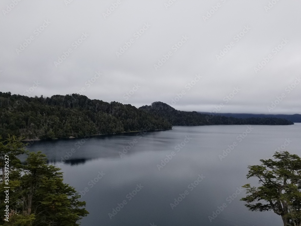 lanscape of the mountains and the lake in san martin de los andes