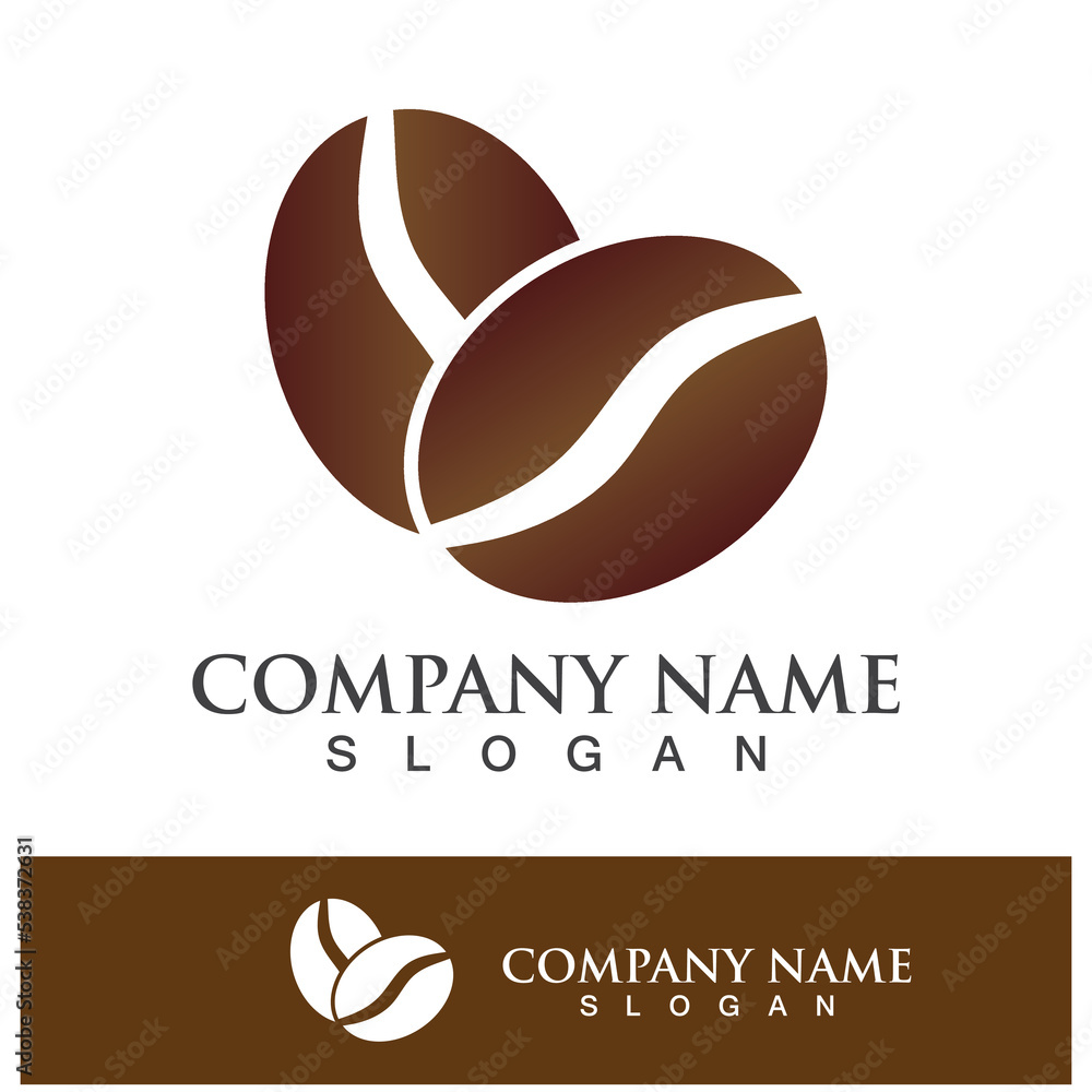 Obraz premium coffee bean icon drink logo images