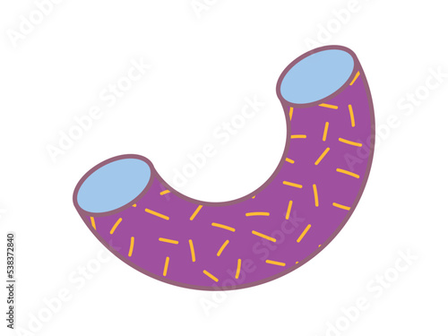 Psychedelic figure concept. Pink voluminous curved line. Abstract geometric figure, poster or banner for website. Hallucination, imagination and fantasy, hippie era. Cartoon flat vector illustration