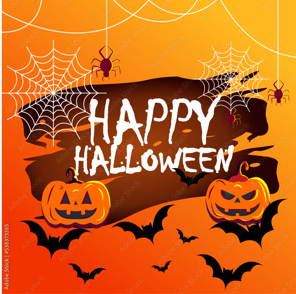 halloween theme background contains spider, anchor, bat etc