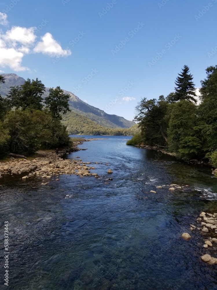 the river in the mountains in San Martin de los Andes
