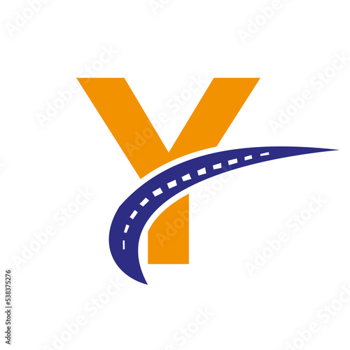 Letter Y Transport Logo, Transportation Sign Design Template. Automotive Sport Road Logo Element