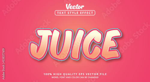 Editable text effect, Juice text with colorful style and layered style