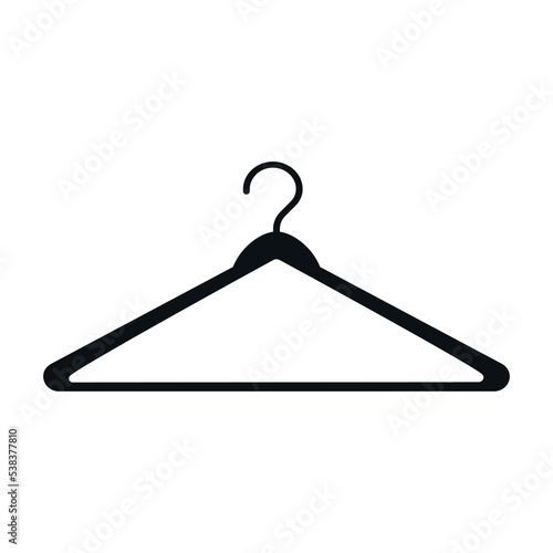 The clothes hanger icon. Wardrobe icon. Wardrobe sign. Vector illustration on a white background