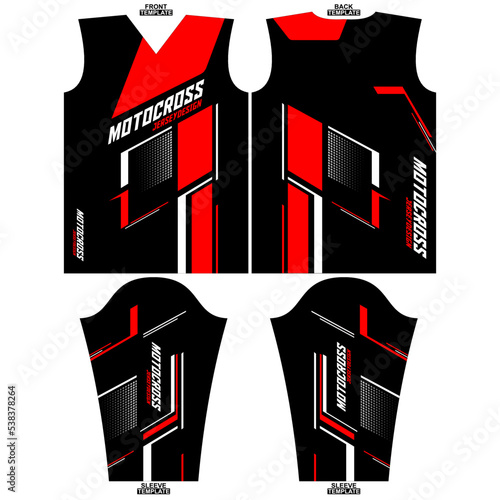 Print-ready sublimation motocross long sleeve jersey design