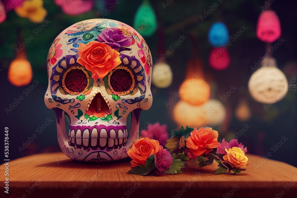 Calavera celebration, sugar skull, Day of the Dead festival Calavera celebration, sugar skull, Day of the Dead festival