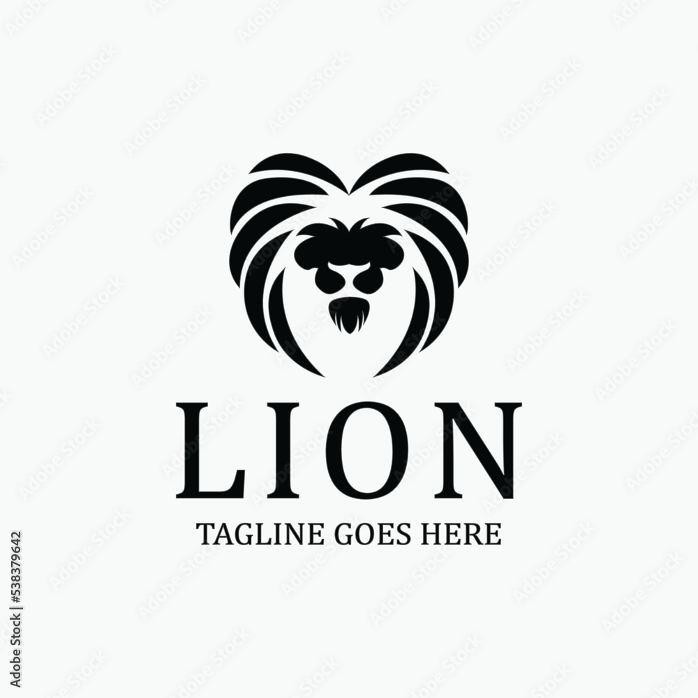 Lion logo design template. Vector illustration