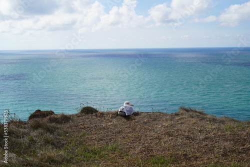 Vue depuis les hauteurs des falaises d'Etretat