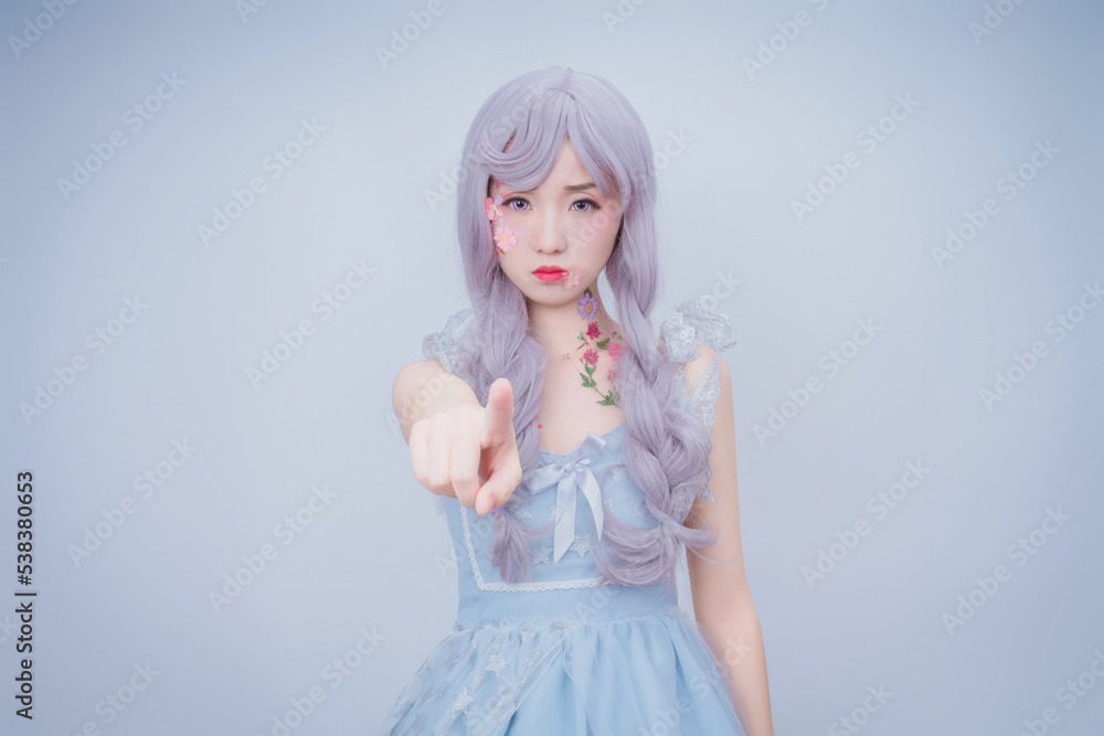 A girl with petals on her body A girl with petals on her body