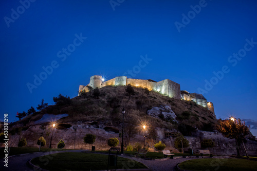 castle in the night, Evening time Gaziantep castle, blue hour