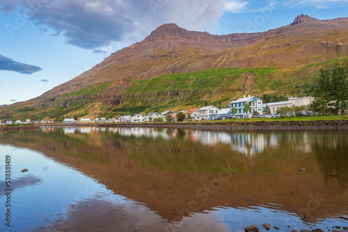 Cityscape of Seydisfjordur village (Eastern Iceland) photo