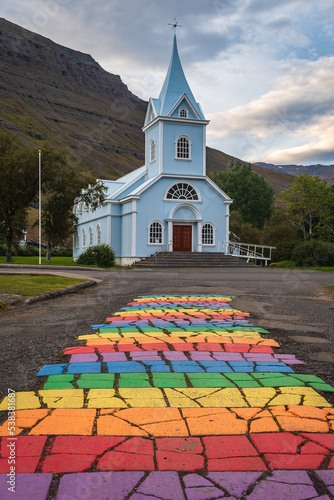 Cityscape of Seydisfjordur village (Eastern Iceland)