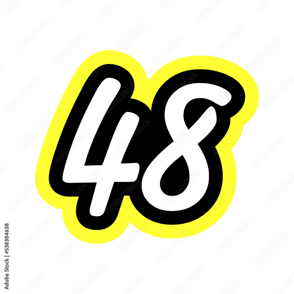 Simple Number 48 With Typography Logo Simple Number 48 With Typography Logo