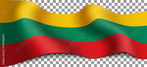 Long Lithuanian flag on a transparent background.
