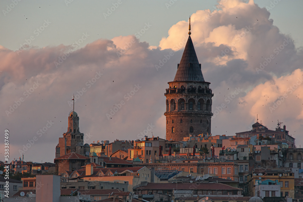 istanbul, turkey,Galata tower, panorama of the town, 