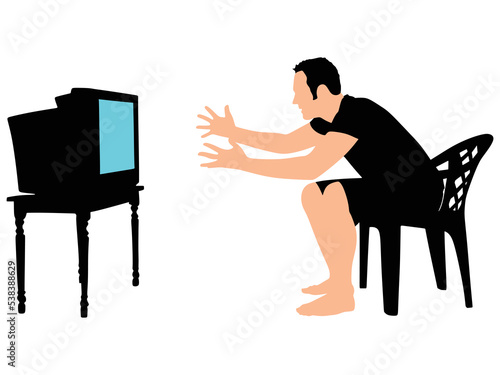 Man watching television