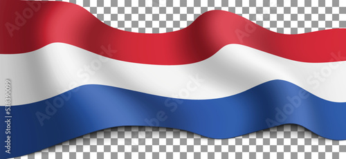 Long Netherlands flag on a transparent background.