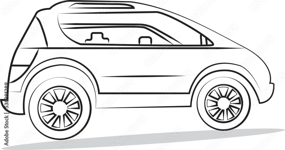 Illustration of a car art