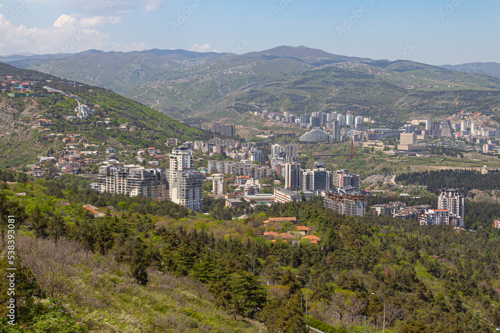 A view of the modern districts of Tbilisi. Georgia country