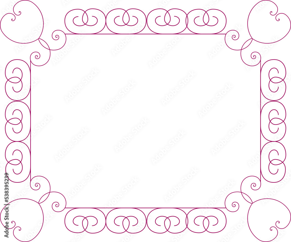 Curly frame in pink