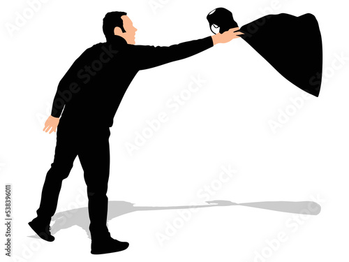 man throwing garbage bag