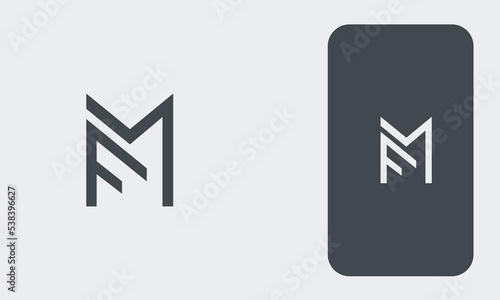 Alphabet letters Initials Monogram logo FM, MF, F and M