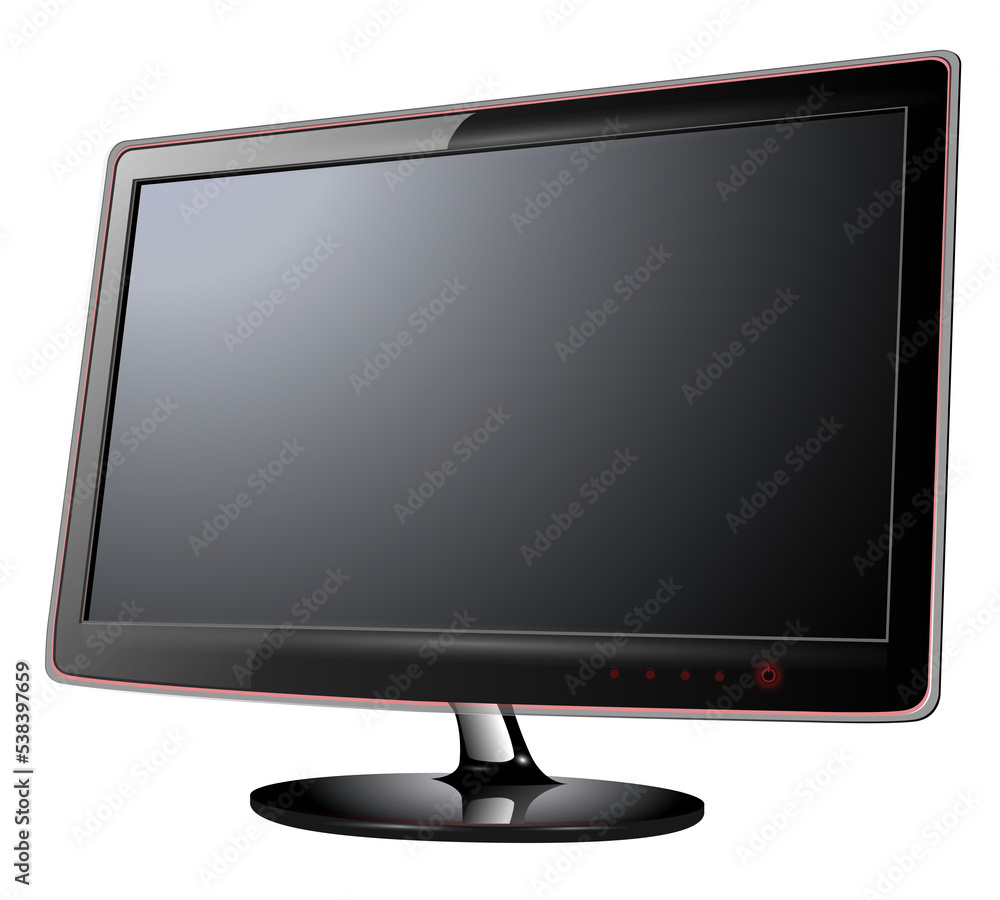 Monitor lcd, tv realistic icon isolated. Monitor lcd, tv realistic icon isolated.