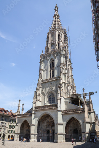 The Cathedral of Bern in the old city built in the Gothic style, it is the tallest cathedral in Switzerland with a height of 100.6 m