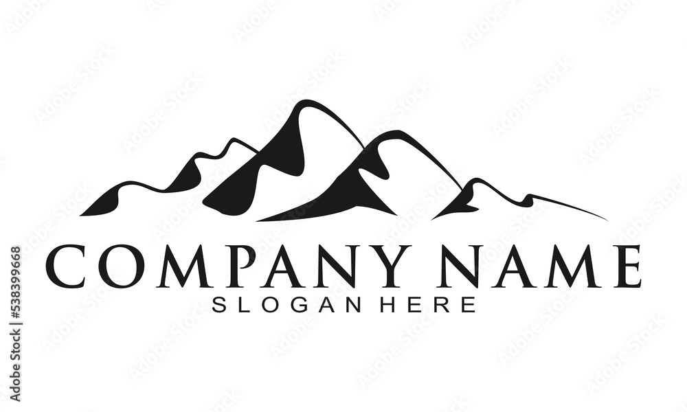 Large mountain illustration vector logo Large mountain illustration vector logo