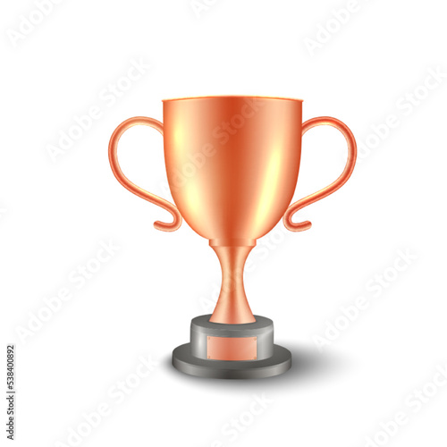 Trophy chempion cup. Golden winner prize. Vector sport championship award