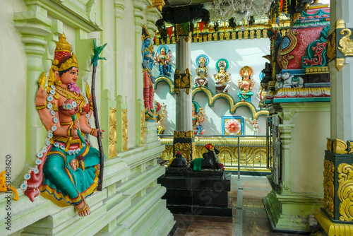 George Town, Malaysia - October 2022: Views of the Sri Mahamariamman Temple, one of the oldest Hindu temples in Penang on October 11, 2022 in George Town, Malaysia.. photo