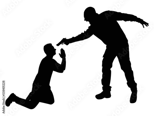 man with a gun to a hostage