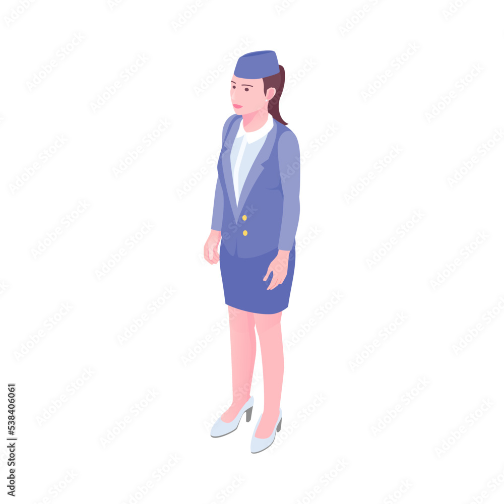 Isometric Flight Attendant Isometric Flight Attendant