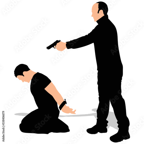 man with a gun to a hostage